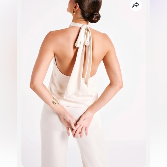 Meshki Elisa Satin Halter Top Small NWT - Picture 3 of 9